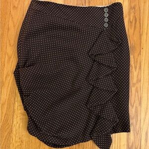 Eva Franco Dark Brown Polka Dot Pencil Skirt